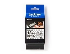 BROTHER   páska do tiskárny štítků, , TZE-SE4, černý tisk/bílý podklad, 18mm