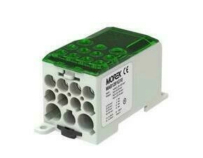 MOREK MAB1281G10 Distribuční blok OJL 280A, vstup 1xAl/Cu120mm2, výstup 2x35/5x16/4x10mm2 zelený