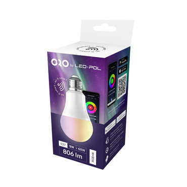 LED žárovka LED-POL Wifi Drive E27 A60 9W RGBW