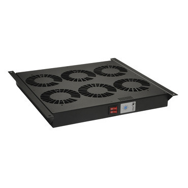 Jednotka ventilační SOLARIX VJ-R6-T-B, 19", 1U, 6 ventilace s termostatem, univerzální, černá