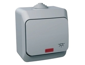 SCHN WDE000616 Cedar Plus IP44 - Ovládač tlačítkový s orientační kontrolkou řazení 1/0So se symbolem
