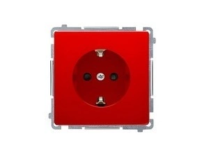 Zásuvka Schuko SIMON BASIC BMGSZ1Z.01/22, 1 nás., cl., 16A/250V~, šr. sv., červená
