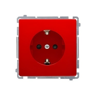 Zásuvka Schuko SIMON BASIC BMGSZ1Z.01/22, 1 nás., cl., 16A/250V~, šr. sv., červená