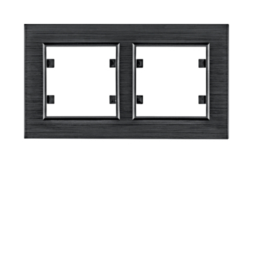 HAG WL9223 Rámeček 2-násobný vodorovný, lumina passion, Alu černá