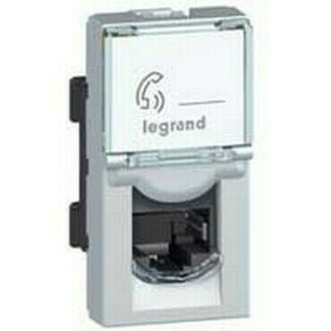 Zásuvka datová LEG 079452 Mosaic 1XRJ45 FTP C5E 1M hliník