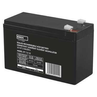 Akumulátor olověný EMOS SLA 12V 7,2AH FAST.6,3 MM B9674