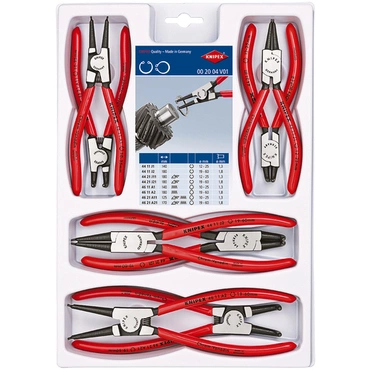 KNIPEX 00 20 04 V01 Kleště na pojistné kroužky - sada 8ks