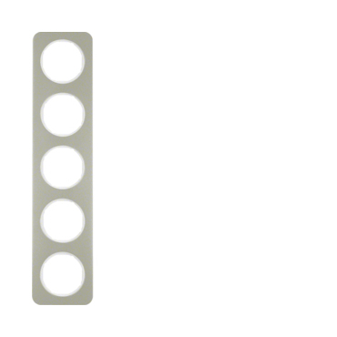 HAG 10152114 Rámeček 5-násobný, Berker R.1, ušlecht. ocel/bílá