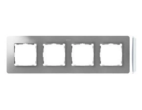 SIMON 82 Detail 8200640-093 rámeček 4 - násobný Detail ORIGINAL-air hliník / základna bílá