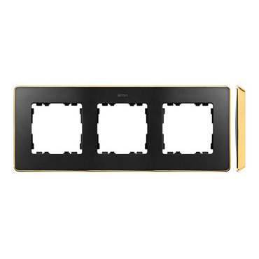 SIMON 82 Detail 8201630-242 rámeček 3 - násobný Detail SELECT-kov, grafit / základna zlato