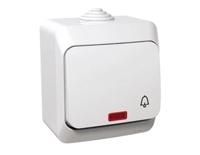 SCHN WDE000515 Cedar Plus IP44 - Ovládač tlačítkový s orientační kontrolkou řazení 1/0So se symbolem