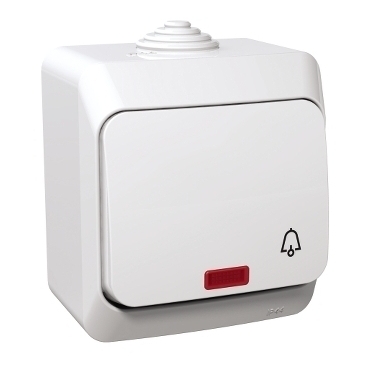 SCHN WDE000515 Cedar Plus IP44 - Ovládač tlačítkový s orientační kontrolkou řazení 1/0So se symbolem