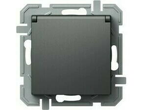 TEM ZÁSUVKA SCHUKO+KRYT 2P+E 16A 250V~ XO AA XO antracit/antracit