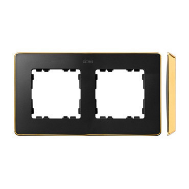 SIMON 82 Detail 8201620-242 rámeček 2 - násobný Detail SELECT-kov, grafit / základna zlato