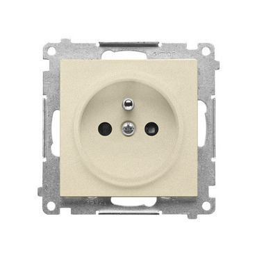 Zásuvka SIMON TGZ1CZ.01/144, 1 nás., cl., 16A/250V~, bezšr. sv., champagne mat