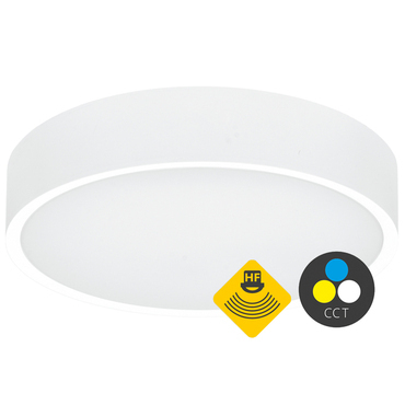 LED svítidlo stropní ECOPLANET vč. HF senz. 15W, CCT, 1650lm, IP65, bílá