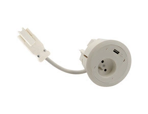 Vestavná stolní zásuvka: 1 zásuvka+USB nabíječka (typ C), připojení pomocí konektoru, bílá