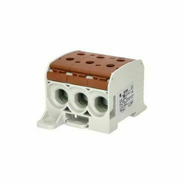 EL 1006073 Svorka univerzální RKA 95 1/6 L B, 232A, 1pól. (6x vstup), AL/CU, hnědá, na DIN/na panel