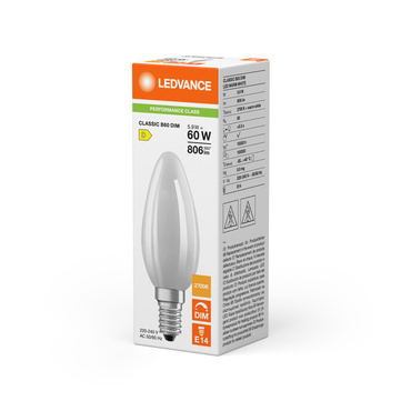LED žárovka LEDVANCE LEDCLB60 DIM 5.9W 827 FILFR E14 P
