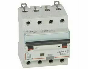 Chránič kombinovaný LEGRAND 411206 DX3 KOMB. 4P C20 300MA AC 6KA