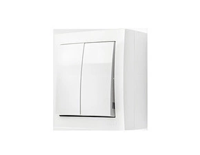 Přepínač střídavý SIMON AQUACLICK ACW6/2L/X/11, 2 nás., IP44, podsv., ř.6So+6So, 10A/250V~, šr. sv.,