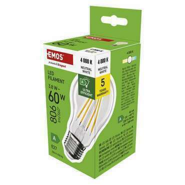 EMOS ZF5148 LED FLM A60 3,8W(60W) 806lm E27 NW A CLASS