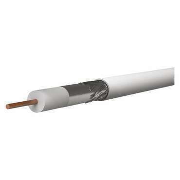 Kabel koaxiální EMOS S5141, CB100F, PVC, vodič 1 mm, plášť 6,5 mm, vnitřní, bílá, 100 m