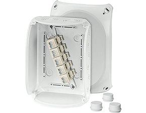 HEN DK 1610 GZ Krabcová rozvodka pro vnitřní a venkovní chráněné instalace IP 55/IP 66, se svorkovni