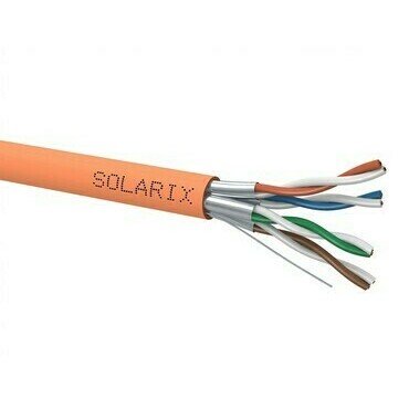 Kabel datový SOLARIX SXKD-6A-STP-LSOH-B2ca, CAT6A, STP, LSOH, B2ca s1a d1 a1, 500m, oranžový