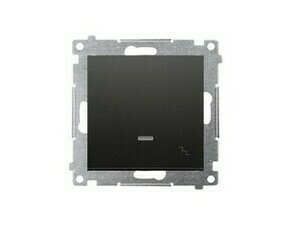 Přepínač střídavý SIMON 54 DW6AL.01/49, s orientačním LED podsvětlením, řazení 6So,černá matná metal