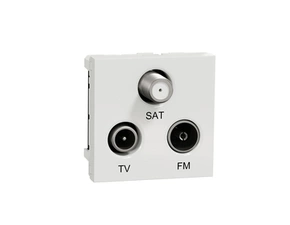 SCHN NU345018 Unica - Zásuvka R/TV/SAT s F-konektorem koncová, 2M, Bílá
