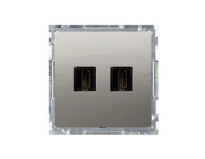 Zásuvka HDMI SIMON BASIC BMGHDMI2.01/29, 2 násobná (přístroj s krytem), saténová