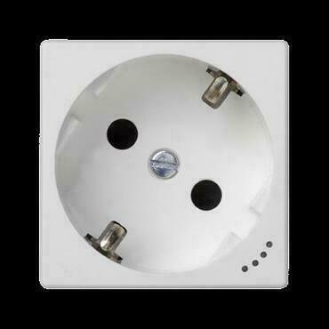 Zásuvka K45 SIMON KL01/9, 1 nás., Schuko se sign., 16A/250V~, natoč., 16A/250V~, šr. sv., bílá