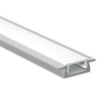MC LED Vestavný hliníkový profil VR2, 22x7 mm, včetně mléčného difuzoru, 2m