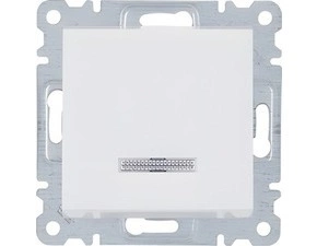 HAG WL0610 Spínač 1-pólový s podsvětlením, řazení 1, 16A/250V, bílá lesk
