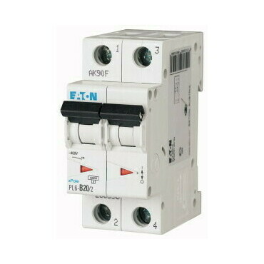 Jistič dvoupolový EATON 286556 PL6-B20/2 PL6, char B, 2-pólový, Icn=6kA, In=20A
