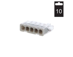 EL 1014693 Svorka krabicová miniaturní PC215S/10 bezšroubová 5x 0,2-2,5 mm2, tr./šedá l.=10ks)