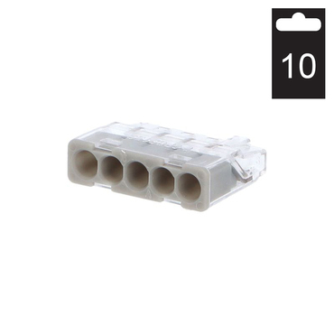 EL 1014693 Svorka krabicová miniaturní PC215S/10 bezšroubová 5x 0,2-2,5 mm2, tr./šedá l.=10ks)