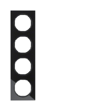 HAG 10142216 Rámeček 4-násobný, Berker R.3, sklo, černá