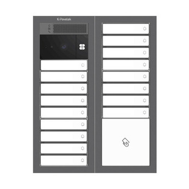 DV SYSTEM: 14 až 17 tlačítek + KAMERA + BOD Lite: čtečka RFID čipů MIFARE 13,56MHz (3M+3M) - Do zdi
