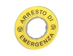SCHN ZBY9620 3D kruhový štítek pro nouzové zastavení, -ARRESTO DE EMERGENZA