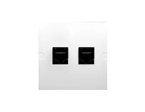 Zásuvka telefonní SIMON BASIC BMT2.02/11, 2 násobná RJ12 (přístroj s krytem), bílá