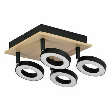 EGLO LED-QUADRAT/4 HOLZ/SW/WS 'RIELVES'