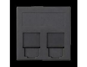 Kryt dat. zás. SIMON 50000089-038, Simon 500, na 2 zás., plochý, cl., 50x50 mm, šedá grafit