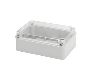 Spojovací krabice GEWISS GW44427 s průhledným víkem, plast. šroub, plombovací, ip56, 190x140x70