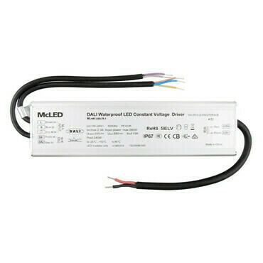 LED driver napěťový MC LED 240W, DC 24V/10A, IP67, řízení DALI a tlačítko