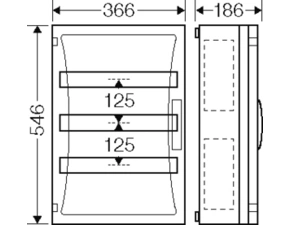 HEN FP 1415 Jističová skříň 3x 17 modulů, se svorkovnicí PE/N, bez bočních stěn