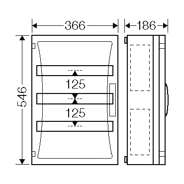 HEN FP 1415 Jističová skříň 3x 17 modulů, se svorkovnicí PE/N, bez bočních stěn