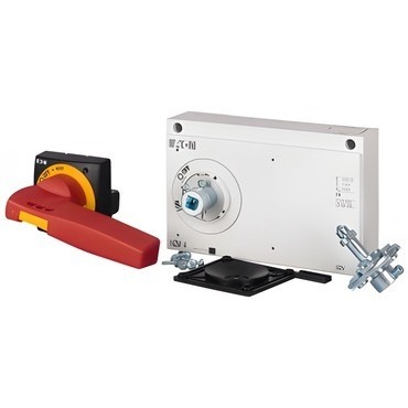 EATON 100674 NZM4-XTVDVR-60-NA Ovl.rukojeť s dveřní spojkou, červená/žlutá, blok.dveří, uzamykatelná