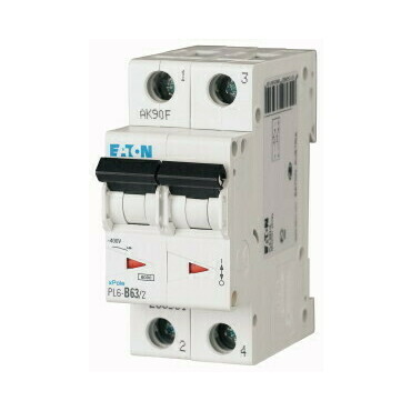 Jistič dvoupolový EATON 286573 PL6-C63/2 PL6, char C, 2-pólový, Icn=6kA, In=63A